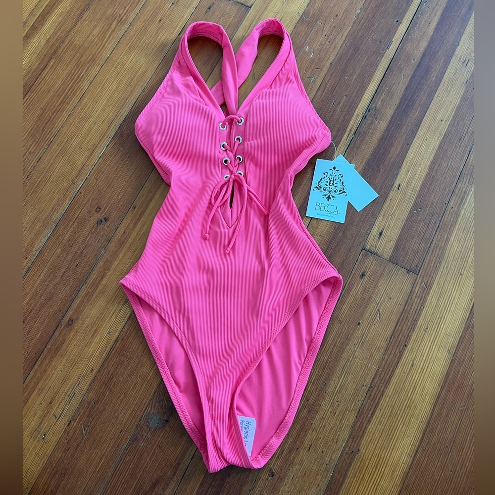 NWT Hot Pink Adjustable One-piece Swimsuit - Picture 3 of 6